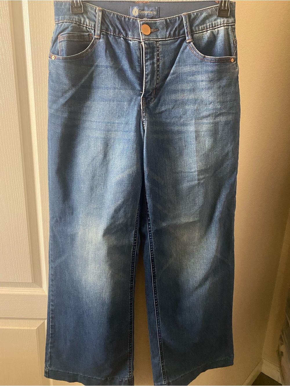 Democracy Women’s Blue Relaxed Wide-Leg Jeans
